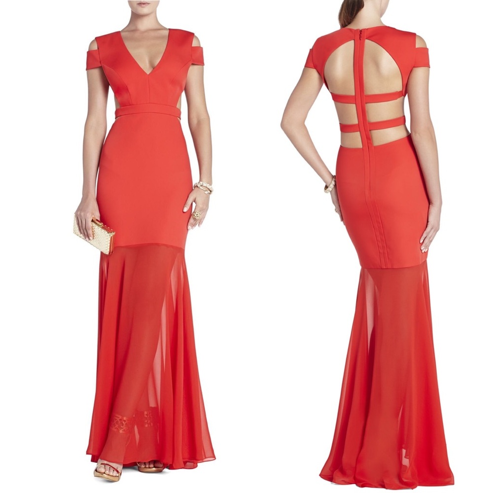 Bcbg cutout back gown
